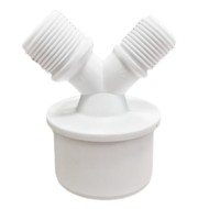 Переходник 50 мм для подключения сливных шлангов  бытовой техники к канализации,1/2-3/4 резьба х 50