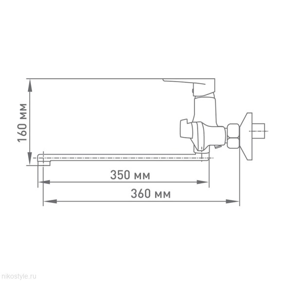 Смеситель для ванны Mix&Fix Flash 5107 одноручный Смеситель для ванны Mix&Fix Flash 5107 одноручный