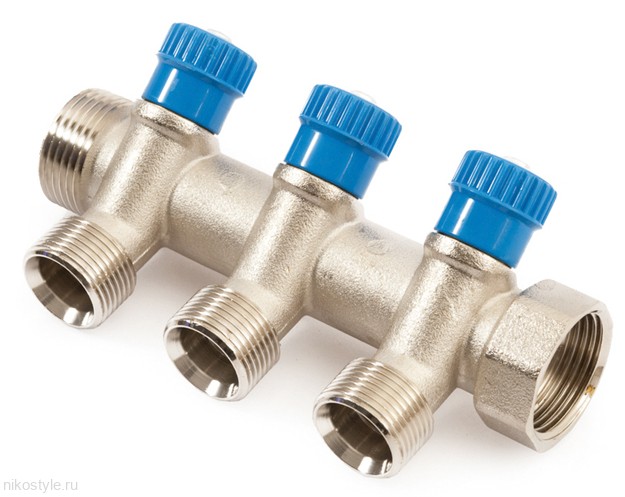 Коллектор под евроконус 1\"х 3/4 с вентилями GENERAL FITTINGS