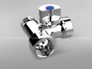 Тройник с шаровым краном для подключения стиральной машины 1/2"х1/2"х3/4" Тройник с шаровым краном для подключения стиральной машины 1/2"х1/2"х3/4"
