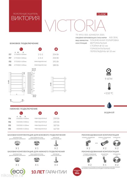 Водяной полотенцесушитель Terminus Виктория