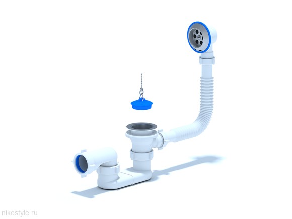 Сифон Ани для ванны с выпуском и переливом регулир.1 1/2" с г/т 40х50 Сифон Ани для ванны с выпуском и переливом регулир.1 1/2" с г/т 40х50