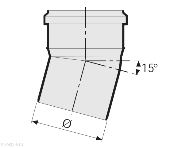 Отвод 15° Отвод 15°