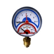Термоманометр 1/2" НР радиальный, Tmax=120°С, 10 бар, Watts (80 мм)  Термоманометр 1/2" НР радиальный, Tmax=120°С, 10 бар, Watts (80 мм)