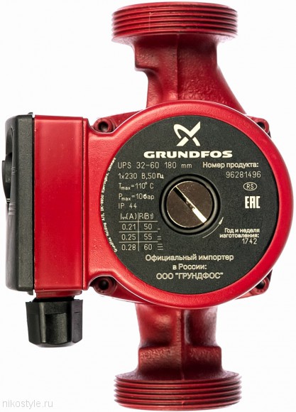 Насос Grundfos UPS 32-60 180 1 1/4" (в компл с гайками)